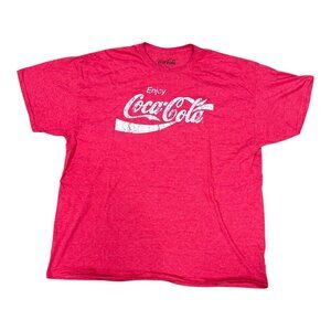 Vtg Coca Cola Xxl Graphic Tee Distressed Red Soft Retro Collectible T Shirt READ